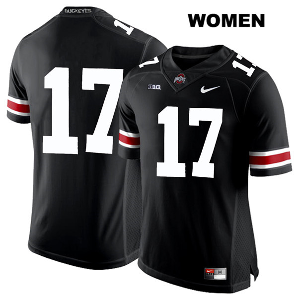 Ohio State Buckeyes Women's Alex Williams #17 White Number Black Authentic Nike No Name College NCAA Stitched Football Jersey HO19Z36LF